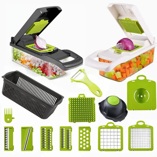 14-in-1 Multifunctional Vegetable Chopper and Slicer with Storage Container The Gadget Guy