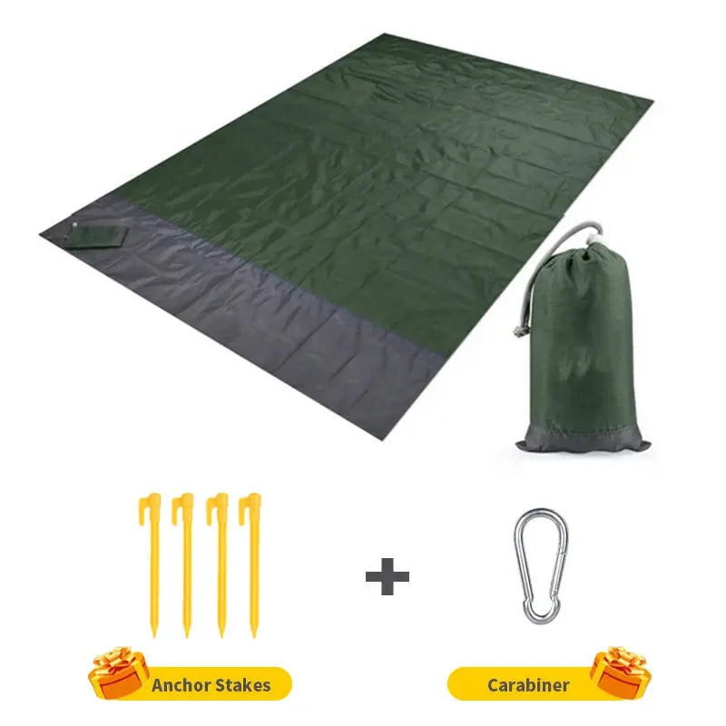 2x2.1m Waterproof Pocket Beach Blanket Folding Camping Mat Mattress Portable Lightweight Mat Outdoor Picnic Mat Sand Beach Mat - The Gadget Guy