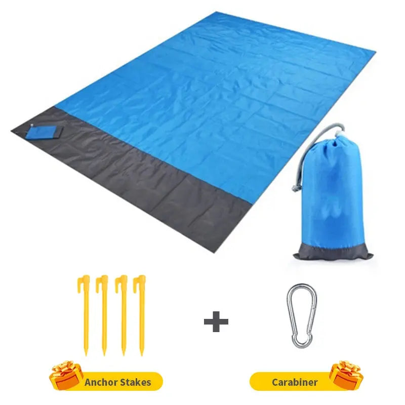 2x2.1m Waterproof Pocket Beach Blanket Folding Camping Mat Mattress Portable Lightweight Mat Outdoor Picnic Mat Sand Beach Mat - The Gadget Guy