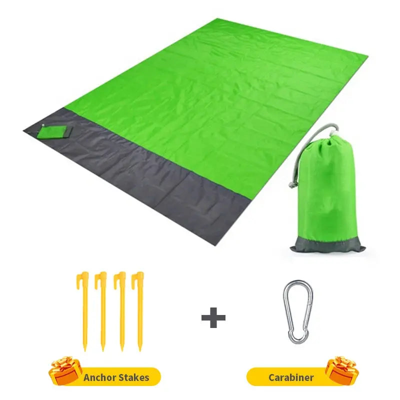 2x2.1m Waterproof Pocket Beach Blanket Folding Camping Mat Mattress Portable Lightweight Mat Outdoor Picnic Mat Sand Beach Mat - The Gadget Guy