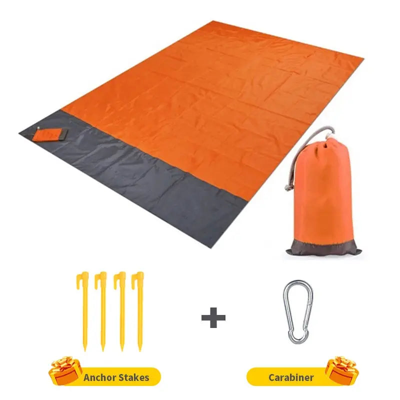 2x2.1m Waterproof Pocket Beach Blanket Folding Camping Mat Mattress Portable Lightweight Mat Outdoor Picnic Mat Sand Beach Mat - The Gadget Guy