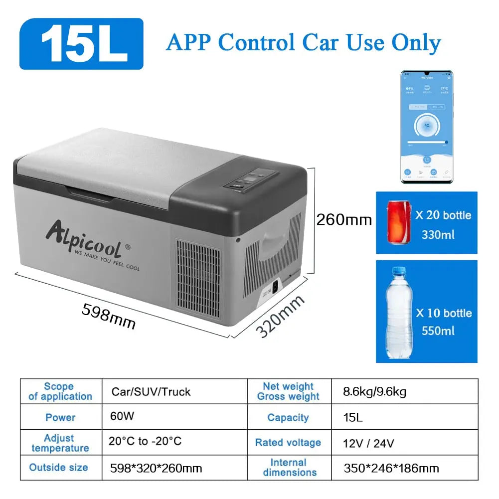 Compact 15L Portable Camping Fridge for on-the-go convenience - The Gadget Guy