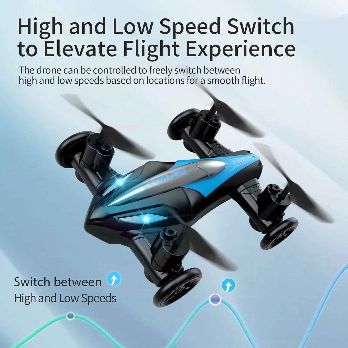 Cross-border Amazon remote control drone toy stunt landing air dual-use four-axis aircraft can be set to take off The Gadget Guy