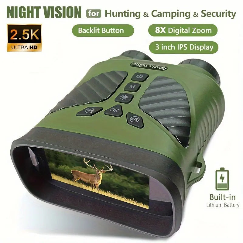 High-Resolution 2.5K Binoculars With 40M Pixels, Infrared Night Vision For Outdoor Travel And Camping The Gadget Guy