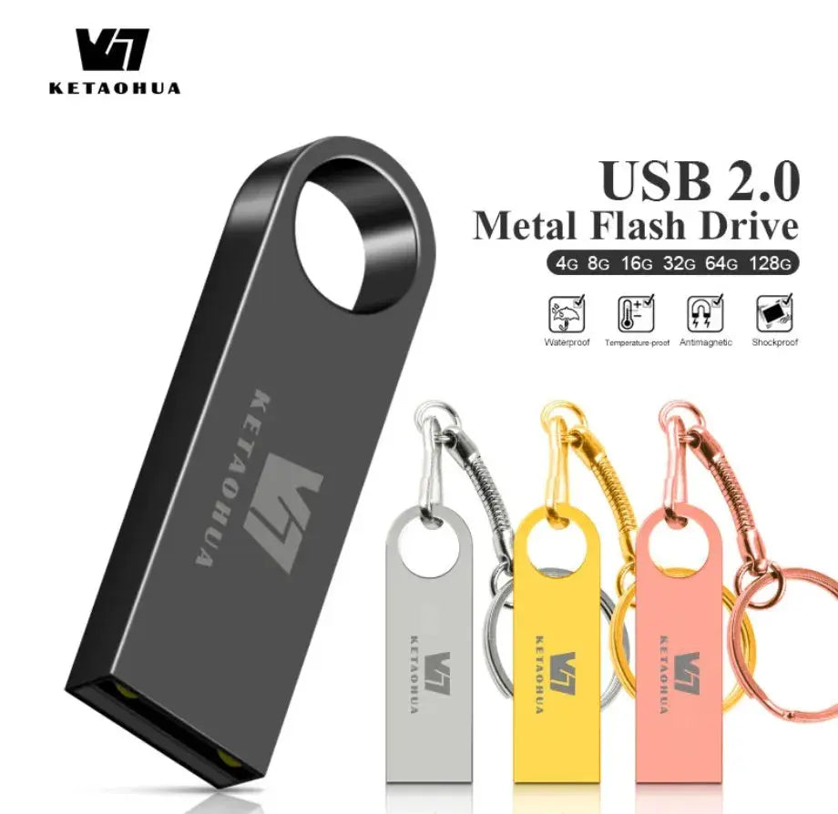 USB 2.0 Creative Metal Gift High Speed 64G 128G USB Drive Read and Write High Speed Transmission The Gadget Guy