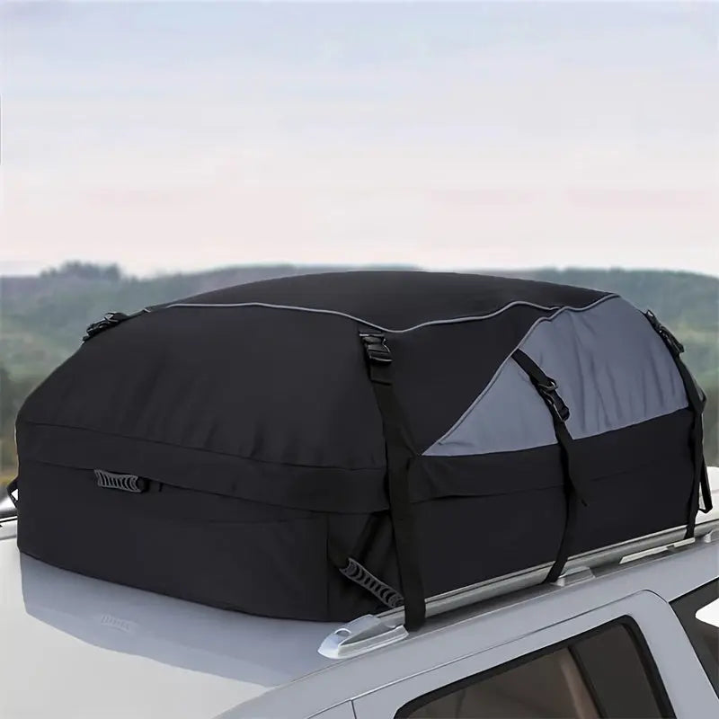 Waterproof Heavy Duty Car Roof Bag - 20 Cubic Feet Capacity - Easy to Install Soft Rooftop Luggage Carrier with Wide Straps - Fits All Vehicles with or without Racks - Protect Your Luggage from Rain, Snow, and Dust The Gadget Guy